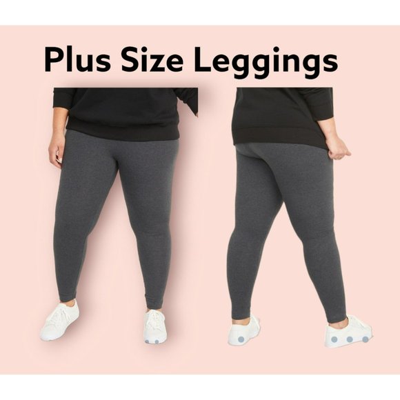 Comfy Stretchy Grey Leggings Plus Size 1X-2X-3X-4X Yoga/Gym/Workout - Picture 2 of 9